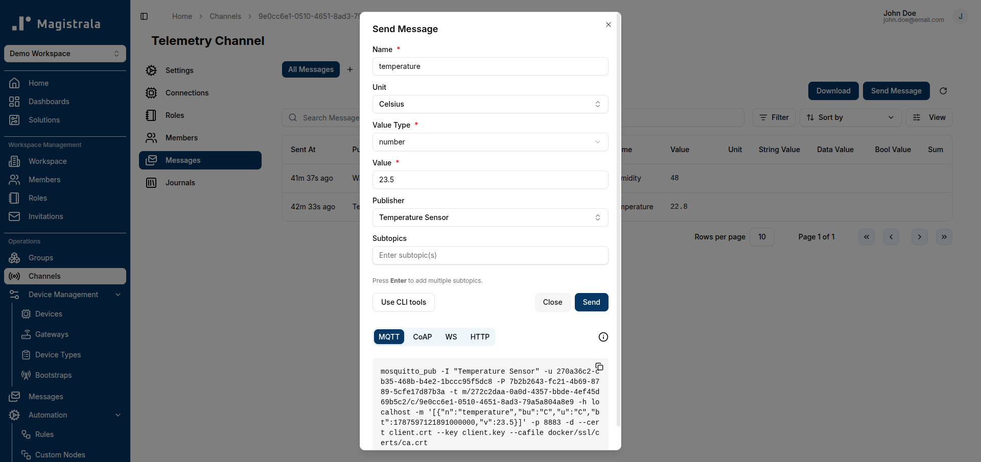 MQTT CLI command